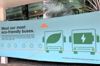 Sign about electric buses, Singapore