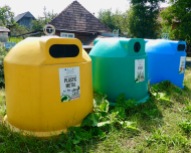 Recycling bins, Romania